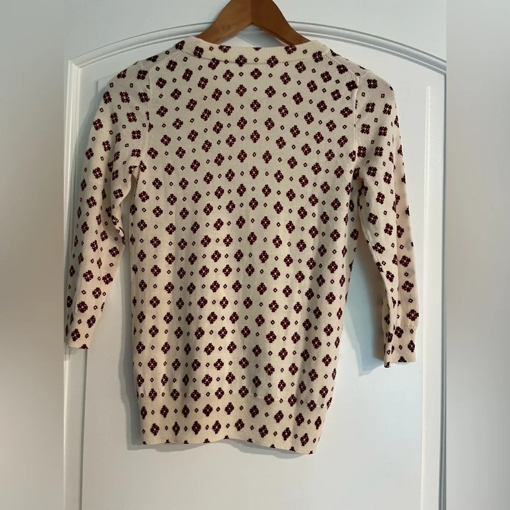 J.Crew Rare Ivory Medallion Merino Wool Sweater S